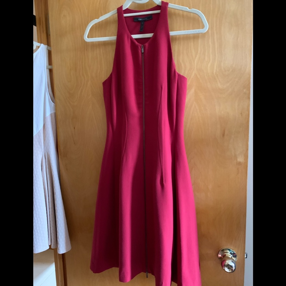 Bcbg red corset zip dress